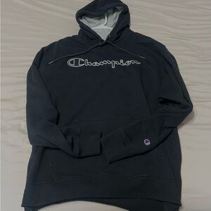 Champion Navy Blue Hoodie with Logo